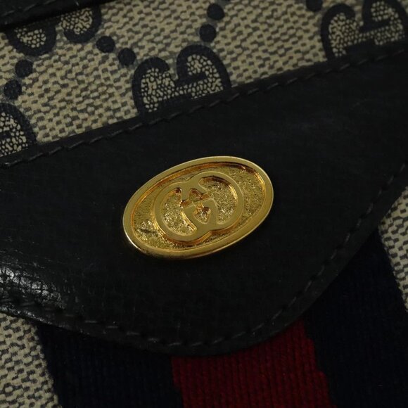 GUCCI GG Supreme Sherry Line Shoulder Bag PVC Navy Gold 41 02 013 Auth ep10484 - Picture 11 of 14